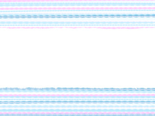 賑やかなストライプ模様のフレームと白いコピースペースの背景　ブルーとピンク