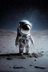 cute little spaceman lost in space. AI Generative illustration