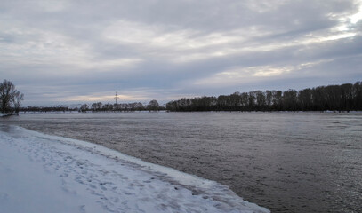 Irtysh river. kazakhstan (Ust-Kamenogorsk). Winter river landscape. 