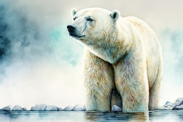 polar bear on ice. Generative AI
