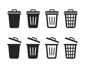 Bin icon symbol. Trash icon set. Delete icon vector. Recycle bin icon. Rubbish bin. Trash bin icon vector.