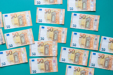 Fototapeta na wymiar billetes de 50 euros