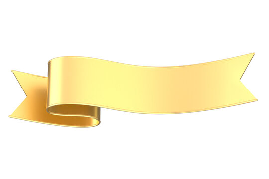 Elegant Gold Ribbon 3D Design Element
