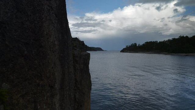 Wide angle view of Stockholm Archipelago at day, no people
