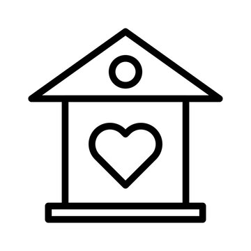 house icon outline style valentine illustration vector element and symbol perfect.