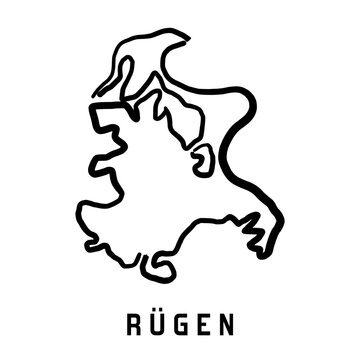 Rugen island simple outline vector map