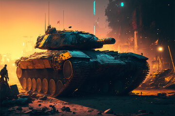 Tank Cyberpunk 2077. Generative AI, Generative, AI.	
