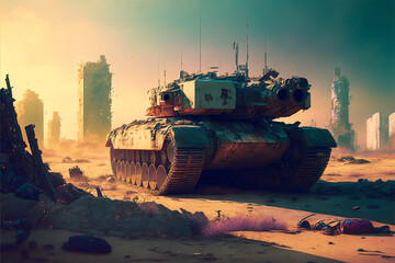 Tank Cyberpunk 2077. Generative AI, Generative, AI.	
