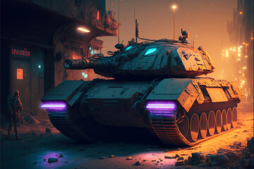 Tank Cyberpunk 2077. Generative AI, Generative, AI.	
