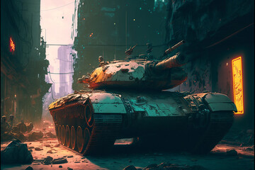 Tank Cyberpunk 2077. Generative AI, Generative, AI.	
