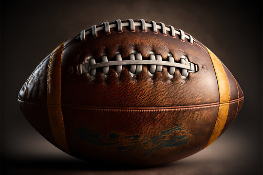 American football ball close-up. Generative ai