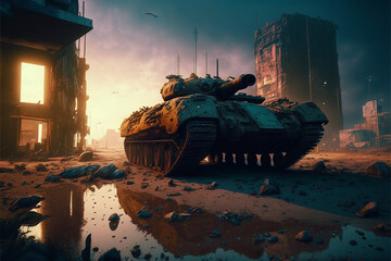 Tank Cyberpunk 2077. Generative AI, Generative, AI.	
