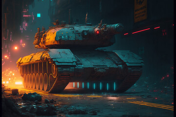 Tank Cyberpunk 2077. Generative AI, Generative, AI.	
