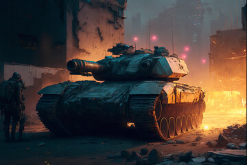 Tank Cyberpunk 2077. Generative AI, Generative, AI.	
