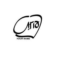 Ana or Aria handwritten logo icon text, for your company, business brand and others