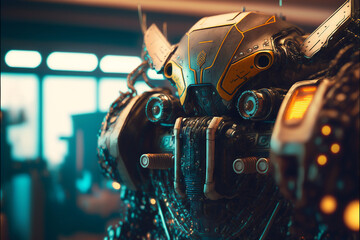 Robot Cyberpunk 2077. Generative AI, Generative, AI.