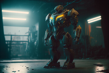 Robot Cyberpunk 2077. Generative AI, Generative, AI.