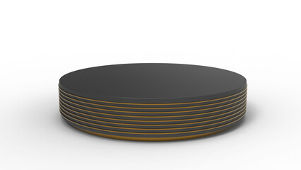 round stage front view with shadow 3d render