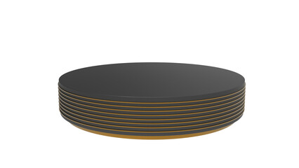 round stage front view without shadow 3d render