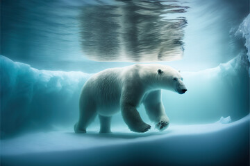 Obraz na płótnie Canvas Polar bear in its natural ice habitat