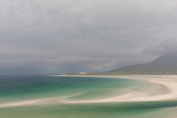 Fototapeta na wymiar Luskentyre Beach, Hebrides, Scotland on a overcast day.
