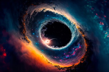 abstract black hole of temporary space. Generative AI