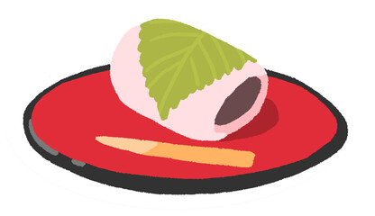桜餅のイラスト　手描き