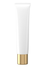 skincare tube lotion mockup packaging in white gold