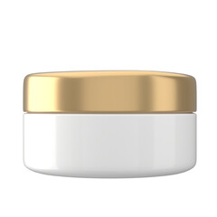 skincare cream jar mockup packaging in white gold