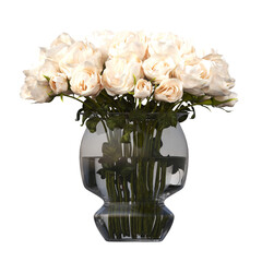 decorative flowers and plants for the interior,  isolated on transparent background, 3D illustration, cg render