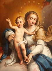 VERONA,ITALY - JANUARY 27, 2013: Detail of Holy Mary from Maffei chapel in Duomo by Agostino...