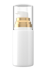 skincare pump tube lotion transparent cap mockup packaging in white gold