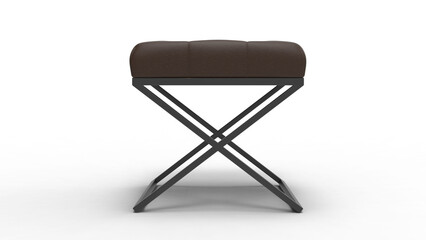 stool chair front view with shadow 3d render