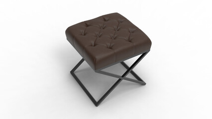 stool chair top view with shadow 3d render