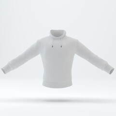 White hoodie template. Cropped long sleeve hoodie, hoodie for print design mockup