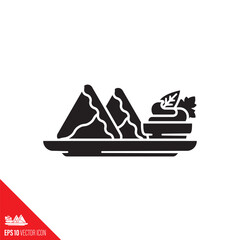 Indian Samosa dish vector glyph icon
