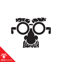 Novelty glasses vector glyph icon