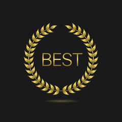 Best golden laurel wreath vector label