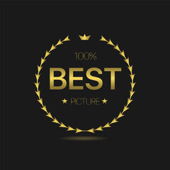 Best picture golden laurel wreath label