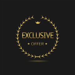 Exclusive offer golden laurel wreath label