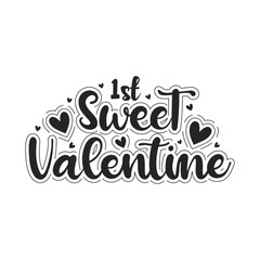 1st sweet Valentine lettering design.
