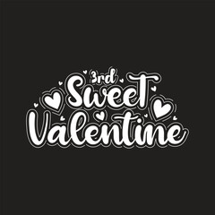 3rd sweet Valentine design with black and white color.
