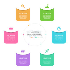 Creative concept for infographic element vector 6 options, steps, list, process. Abstract elements of graph, diagram with steps, options, parts or processes, timeline infographics, workflow or chart.