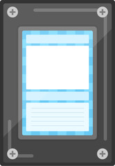 黒色のカードローダーに入れた、トレーディングカードのイラスト