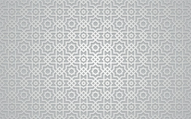 Fototapeta na wymiar Seamless 3d Ramadan Islamic pattern in Arabian style Vector illustration
