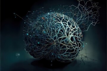 Abstract background neural network connection concept. Generative AI