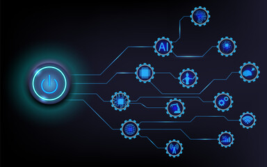 future technology tools,Innovation system connecting future technologies.technology of future illustration.vector