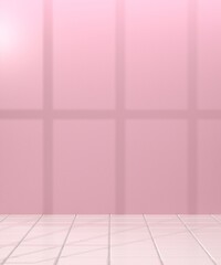 3d podium background with tiles and window shadow for skincare product