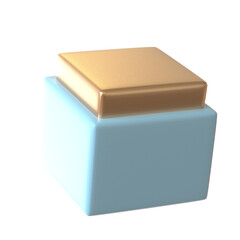 cute abstract geometric shape 3d with gold