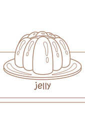 Alphabet J For Jelly Vocabulary Coloring Pages A4 for Kids and Adult